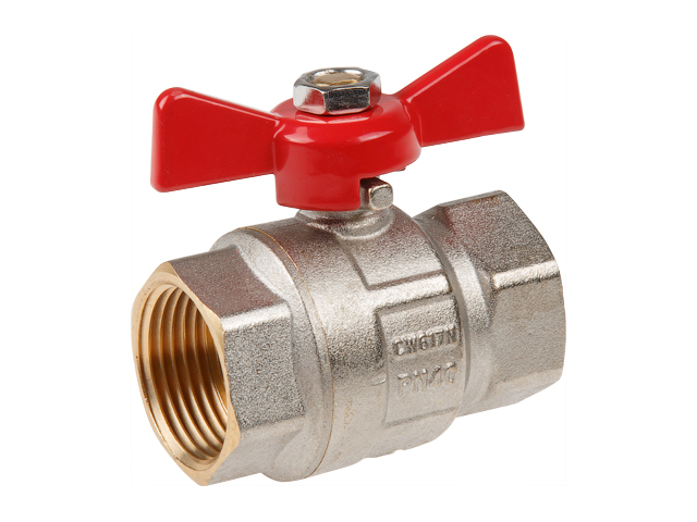 Кран шаровый 1" вн.-вн. бабочка PN40, AV Engineering (AVE092001)