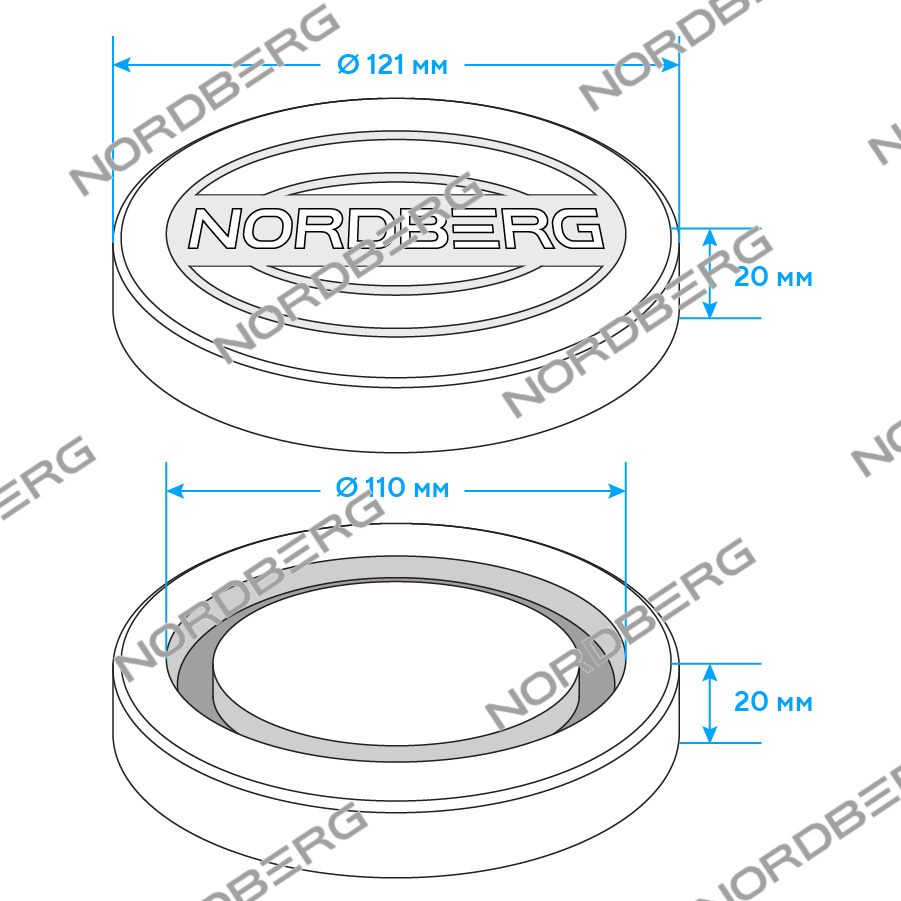 Резиновая насадка с логотипом для домкрата N32021E, N3203, N32030, N32031N, N32032, N32033, N32035 (старый артикул N3203#PAD-LOGO)