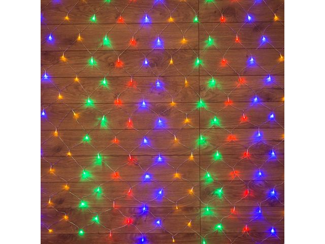 Гирлянда "Сеть" 1х1,5м, прозрачный ПВХ, 96 LED Мультиколор