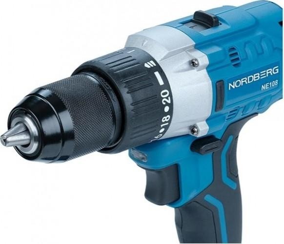Шуруповерт аккумуляторный макс диам. сверла 13мм, 20В, 80Нм с 2шт акк. и зар. уст-вом NORDBERG NE108