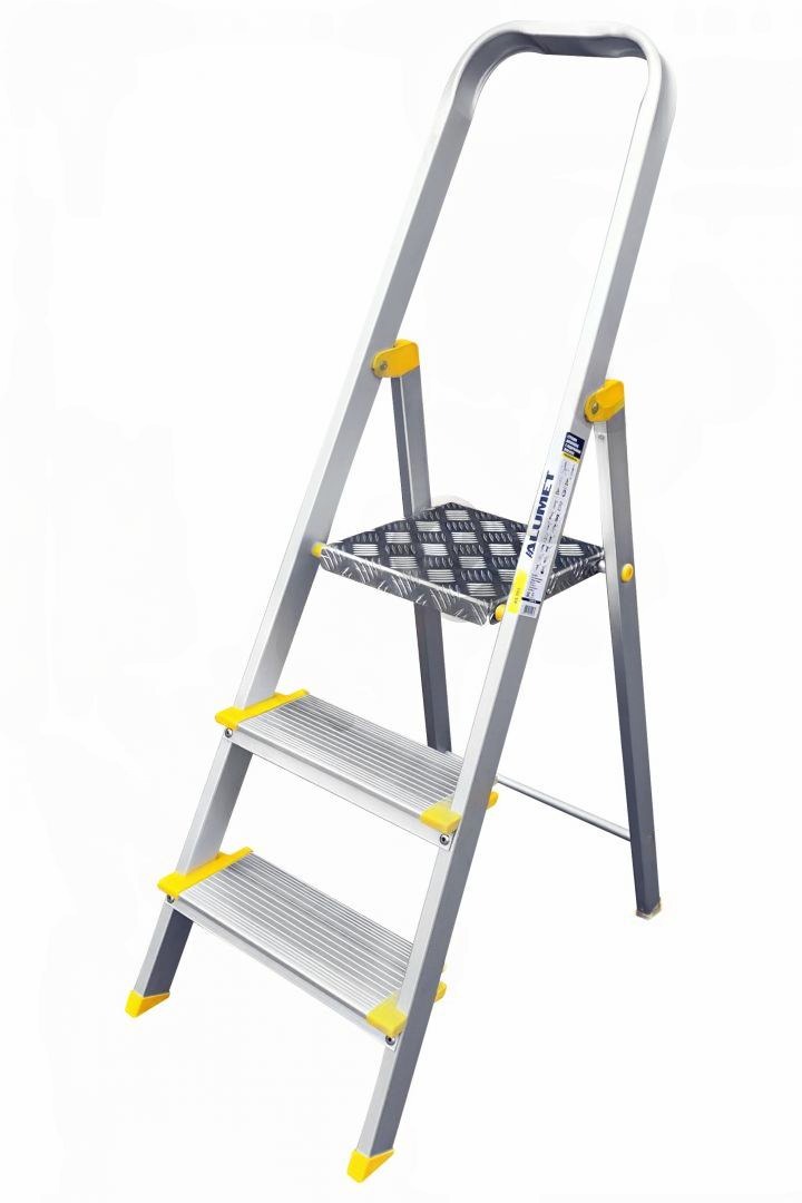 Стремянка Алюмет алюминиевая аннодированная 3 ступени
