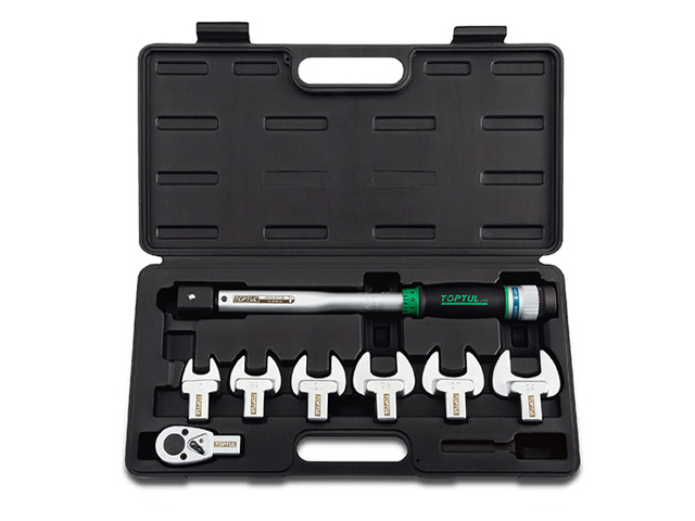 Ключ динамометрич. 10-80 Н/м 1/2" + рожковые насадки 17-29мм TOPTUL (GAAI0801)