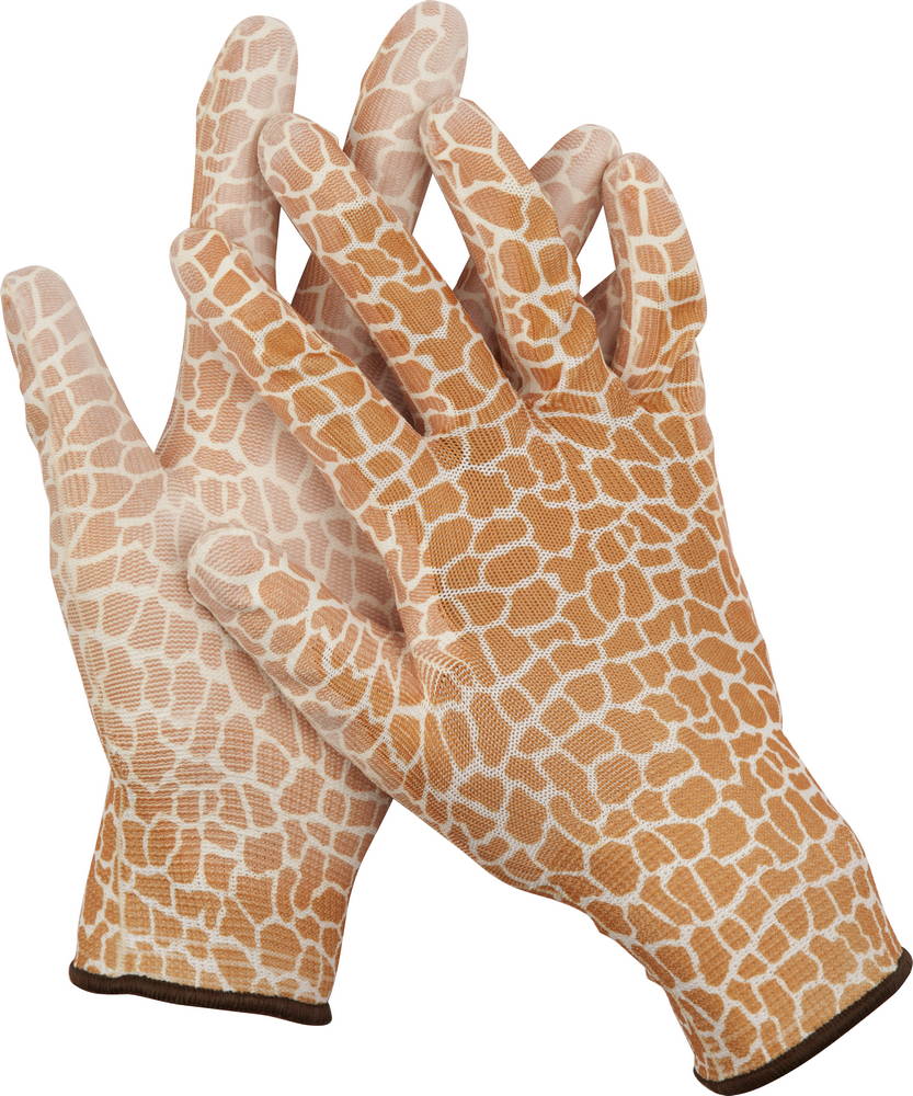 GRINDA S, коричневые, прозрачное PU покрытие, 13 класс вязки, садовые перчатки (11292-S)