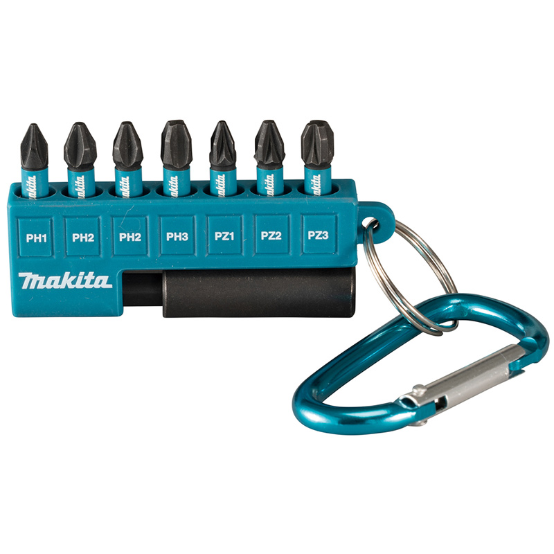 Набор бит Makita Impact Black 25 мм 8 шт.(PH1,2XPH2,PH3,PZ1,PZ2,PZ3,магнитный держатель)