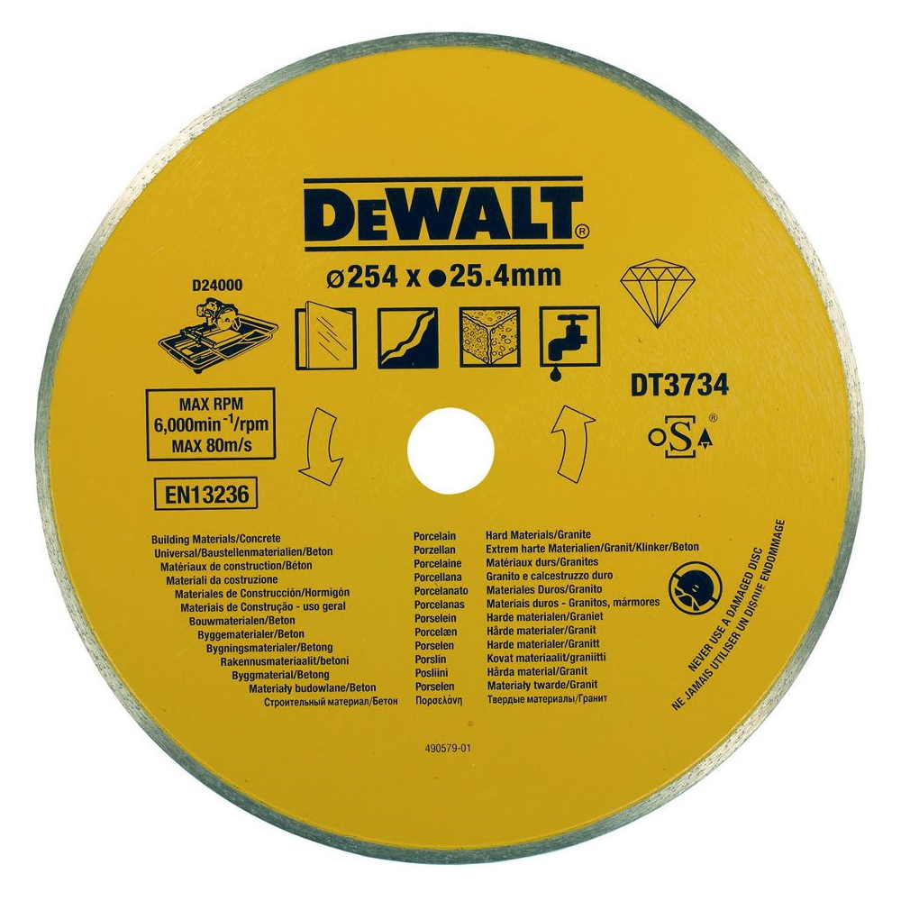 Круг алмазный DeWalt ф254х25,4 DT3734