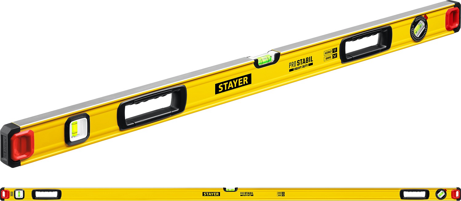 STAYER PRO STABIL, 2000 мм, усиленный профиль, уровень с поворотным глазком, Professional (3471-200)