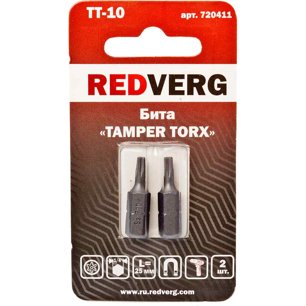 Бита REDVERG Torx Tamper 10х25 (2шт.)(720411)