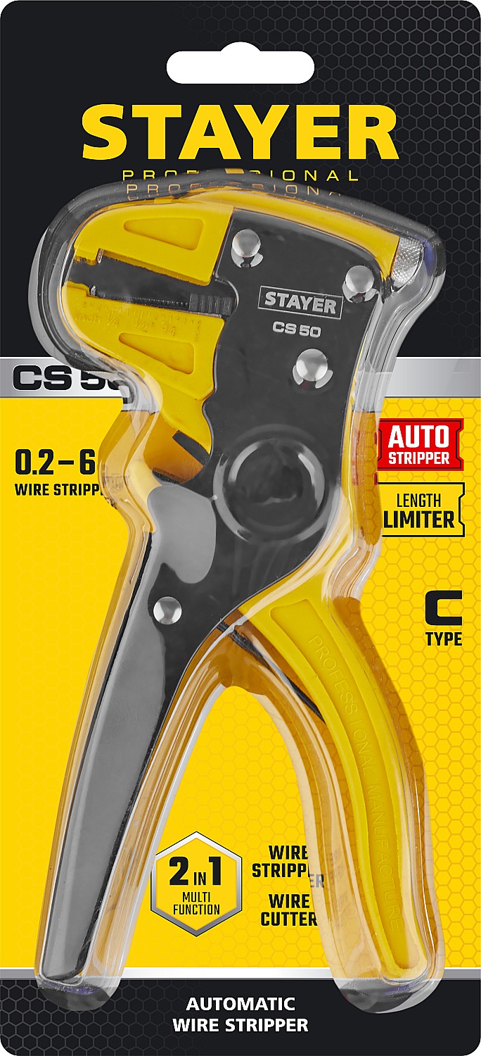 STAYER CS-50, 0.2 - 6 мм2, автоматический стриппер, Professional (22636)
