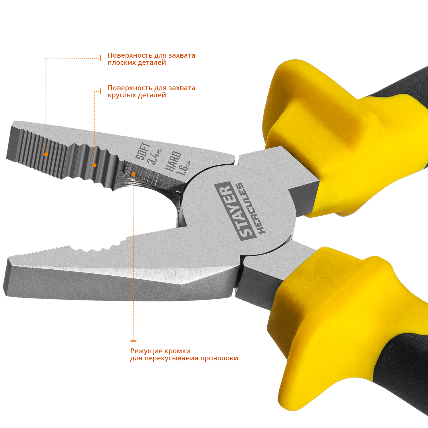 STAYER Hercules 160 мм, Комбинированные плоскогубцы (2203-1-16)