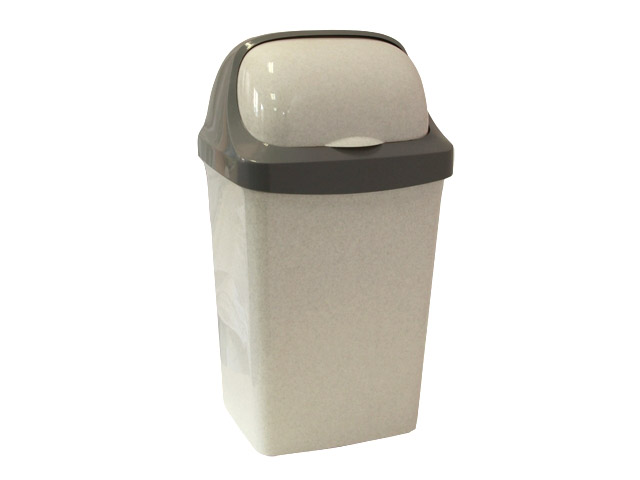 Контейнер для мусора РОЛЛ ТОП 15л (мраморный) IDEA (М2466)