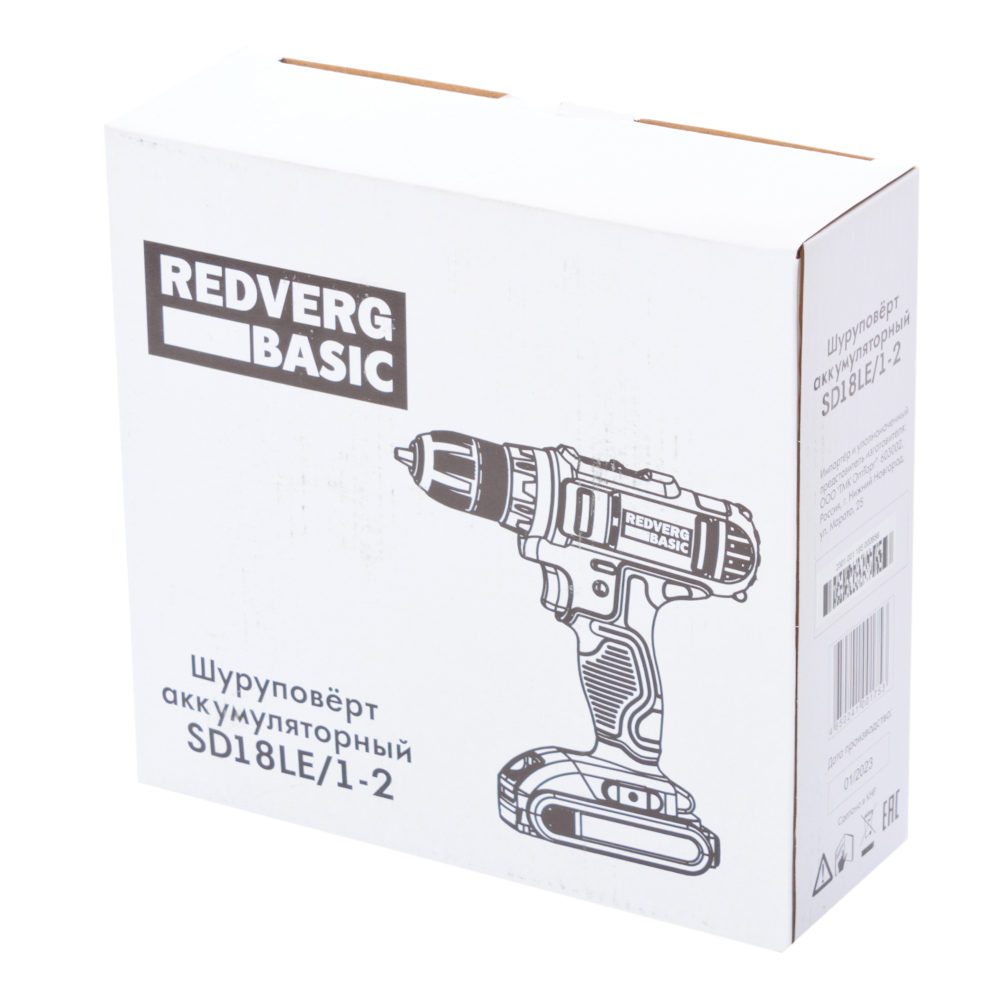 Шуруповерт аккумуляторный REDVERG Базовый/Basic SD18LE/1-2