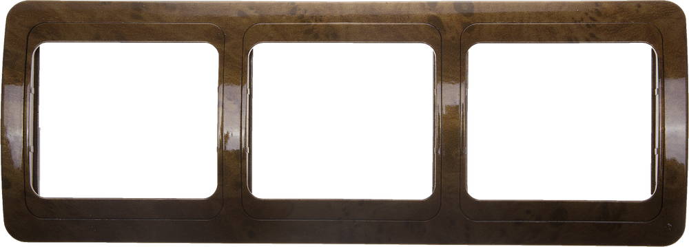 СВЕТОЗАР Гамма, горизонтальная, цвет орех, тройная, накладная панель (SV-54148-N)
