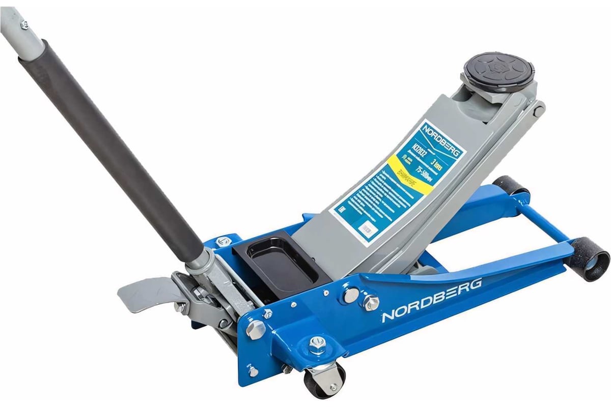 Домкрат подкатной 3 т, супернизкий подхват, педаль NORDBERG N32032