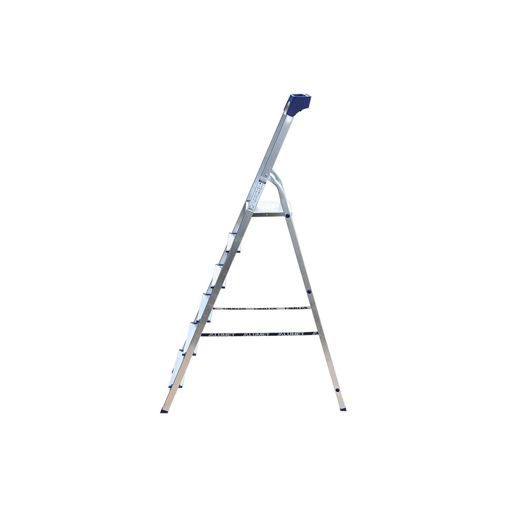 Стремянка Алюмет 6 ступеней алюминиевая с пластиковым органайзером