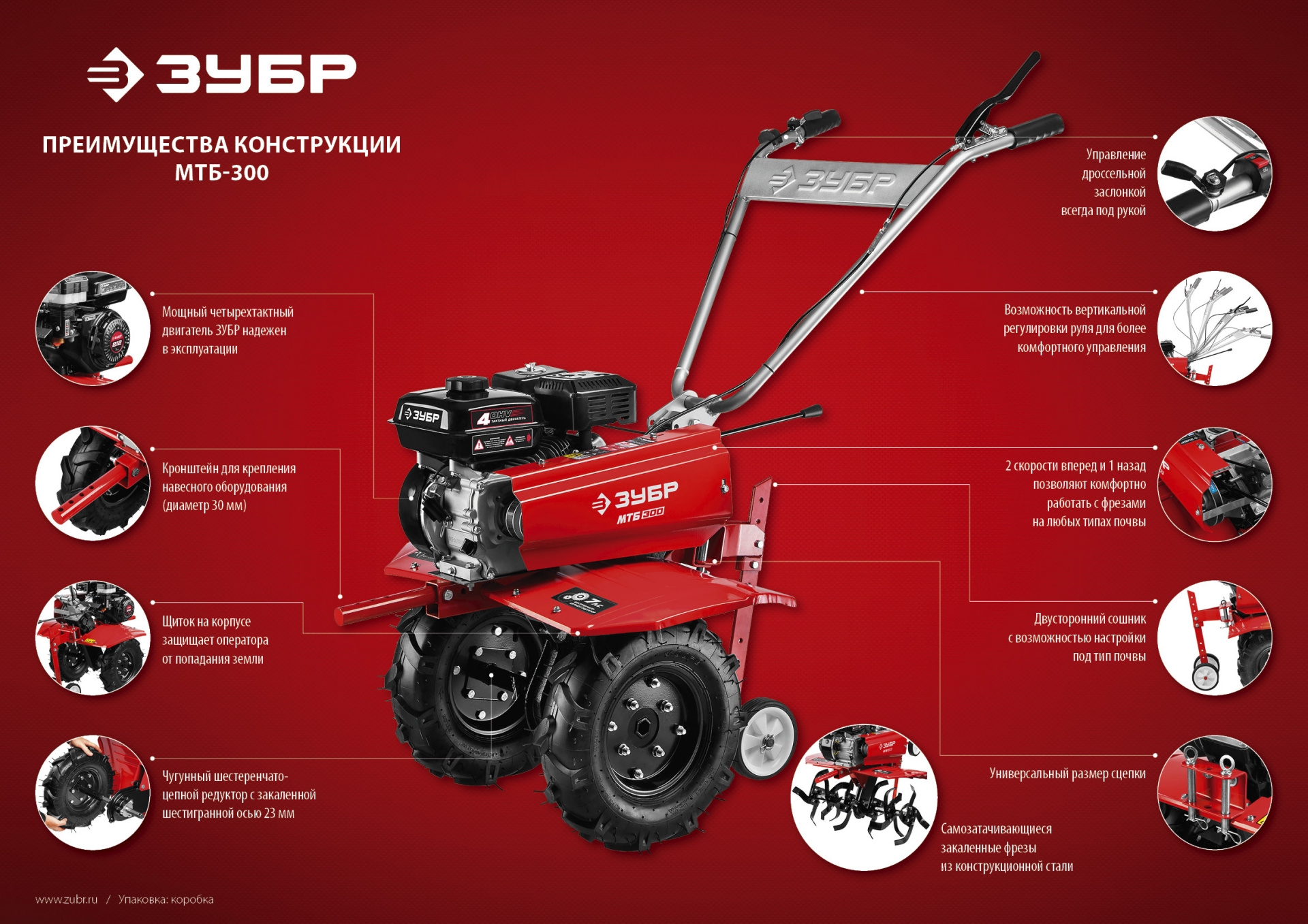 ЗУБР 7 л.с., мотоблок (МТБ-300)