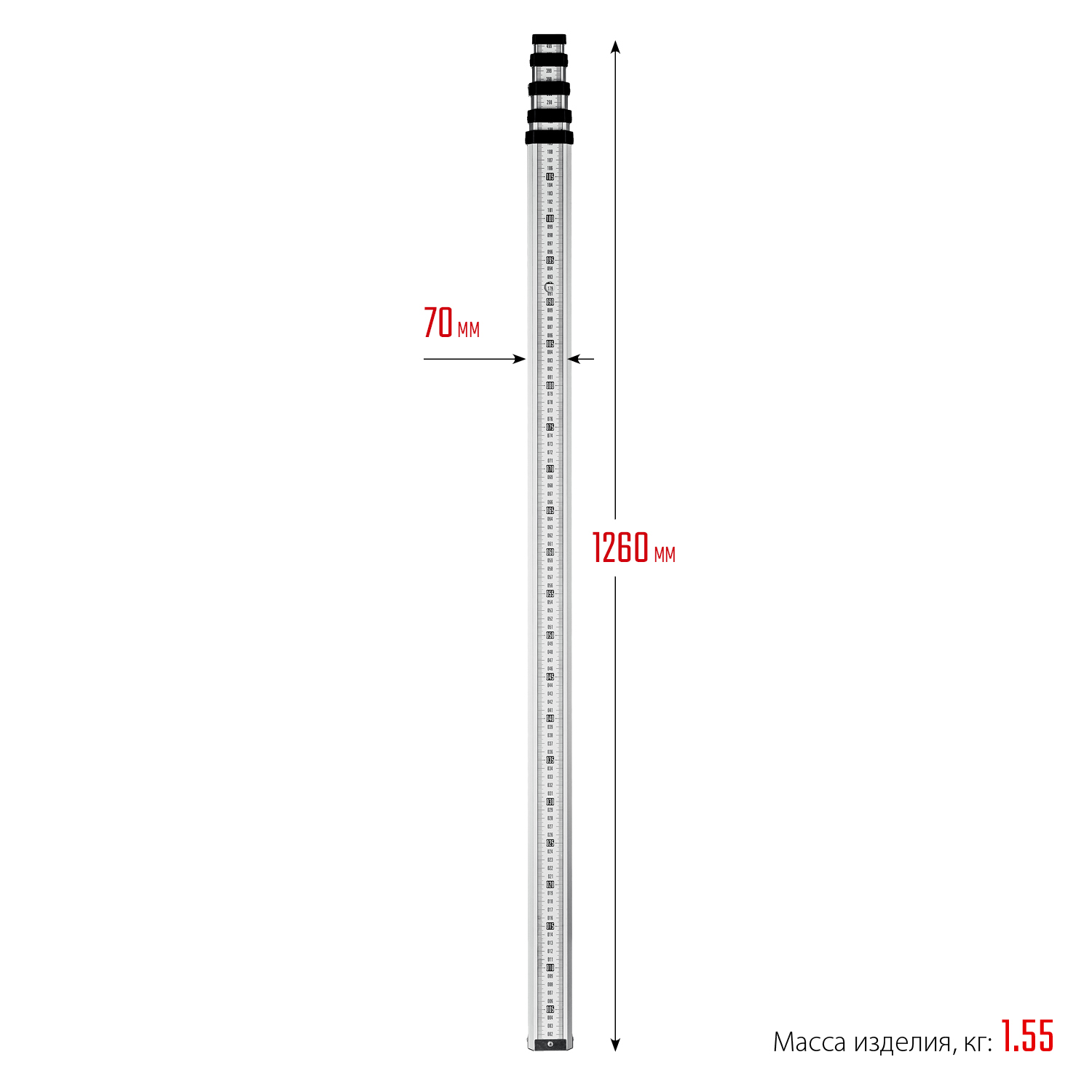 ЗУБР РГ 5, геодезическая рейка (34948-5)