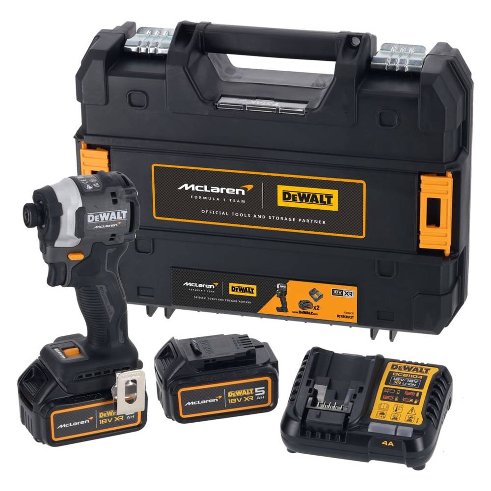 Шуруповерт аккумуляторный импульсный DeWalt McLaren Limited Edition DCF85MP2T (2 акк; з/у)