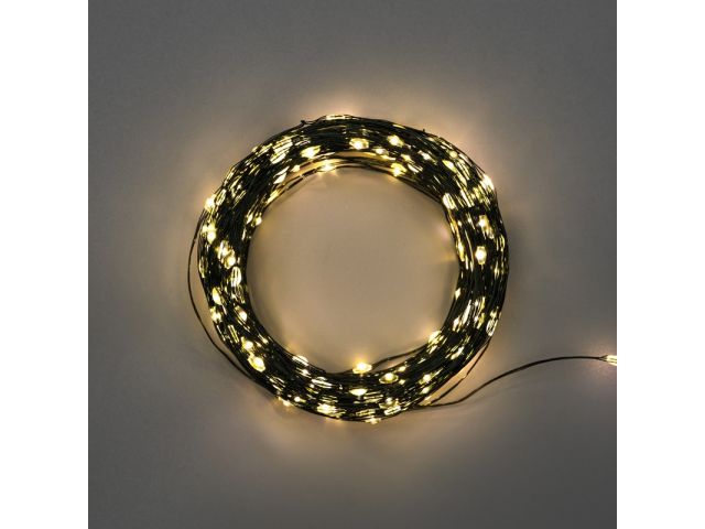 Гирлянда "Роса" 20 м, 200LED, IP20, зеленый провод, теплое белое свечение NEON-NIGHT