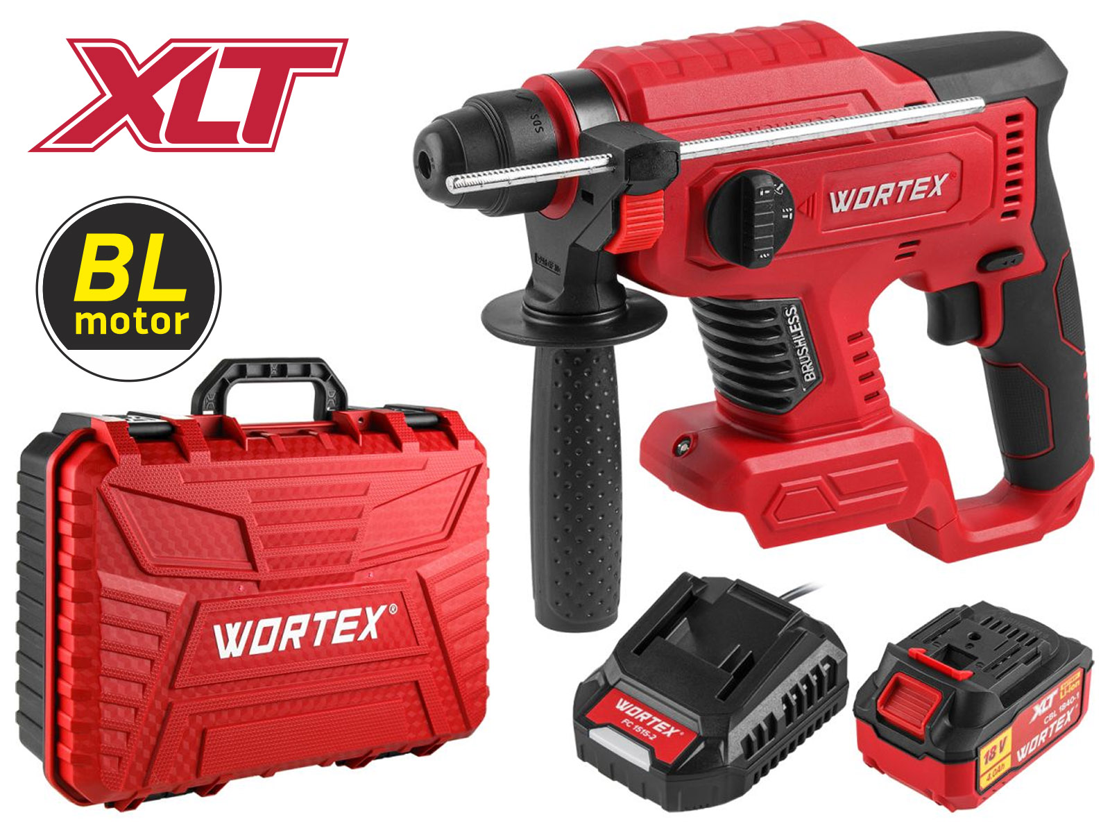 Аккум. перфоратор WORTEX CRH 1820-2 в чем. ALL1 МЕГА АКЦИЯ БЕСЩЕТ., 18 В, 2.2 Дж, 20 мм, 1х4 А*ч (вес 1,7 кг, 4 режима) (0329283)