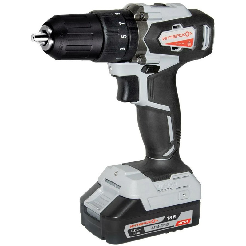 Шуруповерт аккумуляторный ИНТЕРСКОЛ ДА-13/18ВК (2 АКК;  2А*ч; ЗУ) кейс