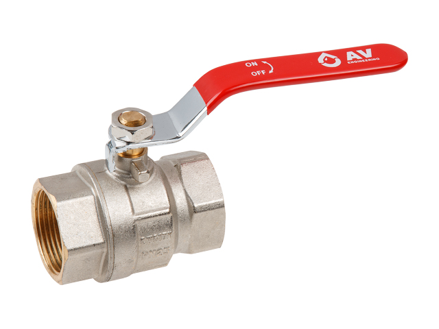 Кран шаровый 1 1/4" вн.-вн. ручка PN25, AV Engineering (AVE090114)