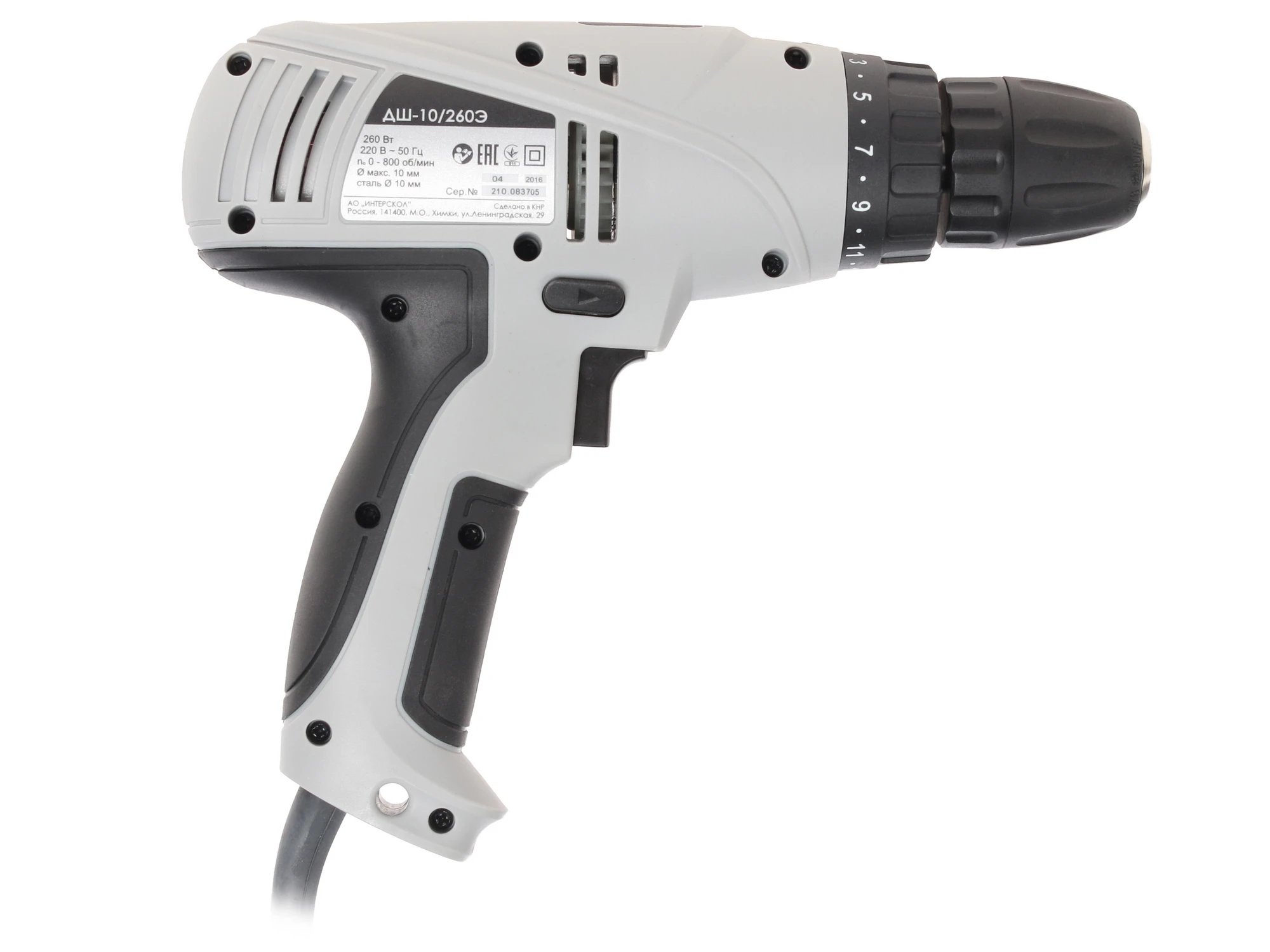 Шуруповерт электрический ИНТЕРСКОЛ ДШ-10/260Э