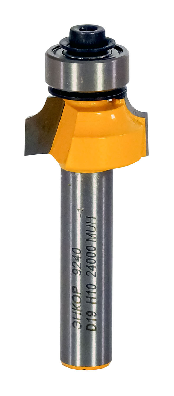 Фреза кромочная калевочная (Ø 19х10 мм; R 3.2 мм; хвостовик 8 мм) по дереву Энкор (9240)
