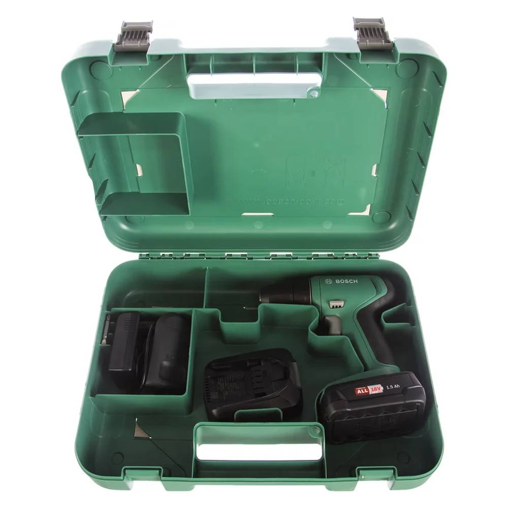 Дрель Bosch UniversalDrill 18V (2x1,5 Ah) + AL 1810