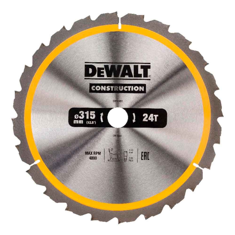 Диск пильный DeWalt твердосплавный 315х30 мм, 24 CONSTRUCTION DT1961