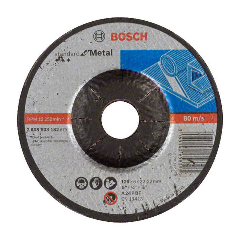 Круг шлифовальный Bosch металл Ф125х6 вогн (182)