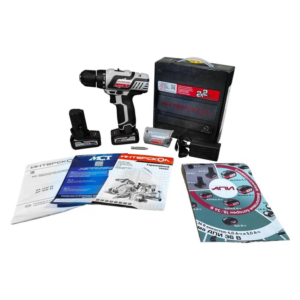 Шуруповерт аккумуляторный ИНТЕРСКОЛ ДА-18 ЭР(1,5ач)