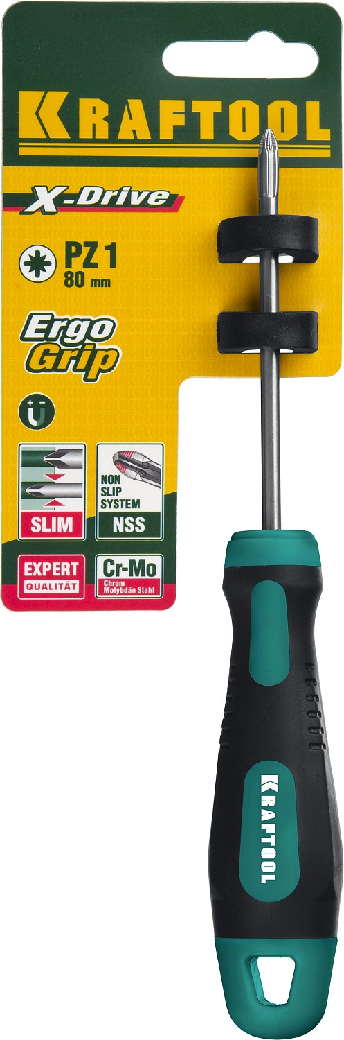 KRAFTOOL Х-Drive, PZ1 x 80, отвертка (250073-1-080)