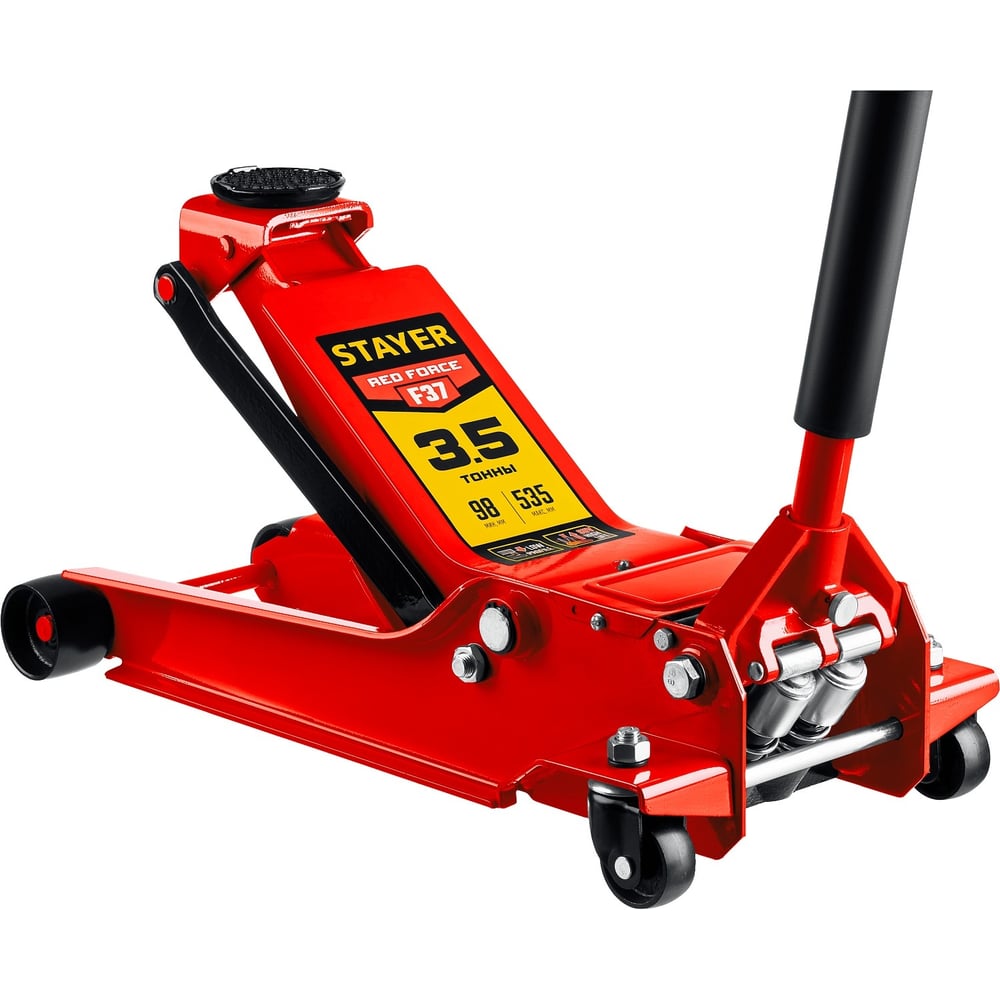 Домкрат универсальный подкатной  для СТО, STAYER F-37 RED FORCE, 3.5 т, 98 - 535 мм, Professional