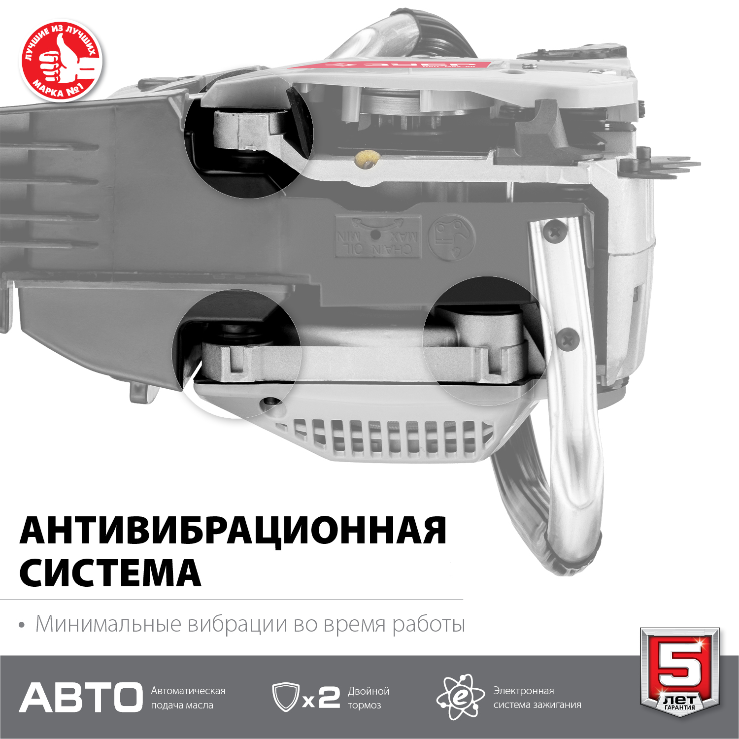 ЗУБР 49 см3, 45 см, бензопила (ПБЦ-М49-45)