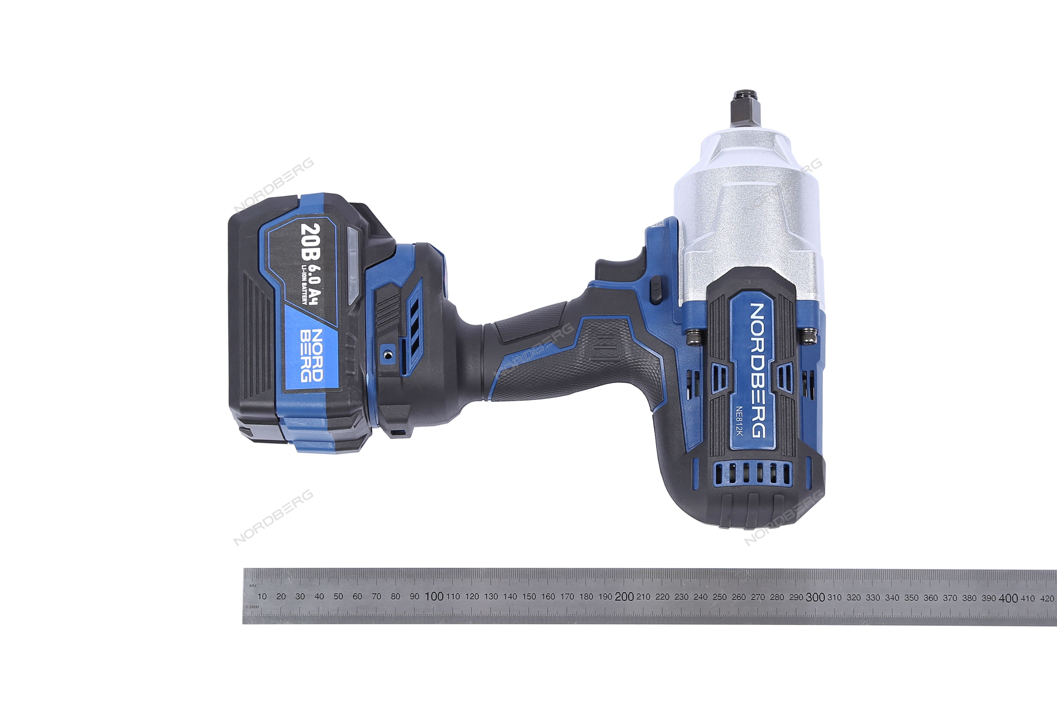 Гайковерт аккумуляторный, 1/2", 20 В, 1700 Нм, 2 аккумулятора 6 A и зарядное устройство, в кейсе NORDBERG NE812K