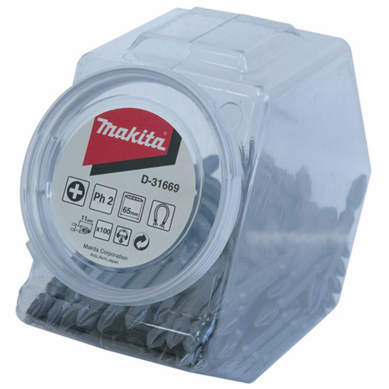 Насадка двусторонняя Makita PH2, 65 мм, E-form (MZ), 100 шт., банка