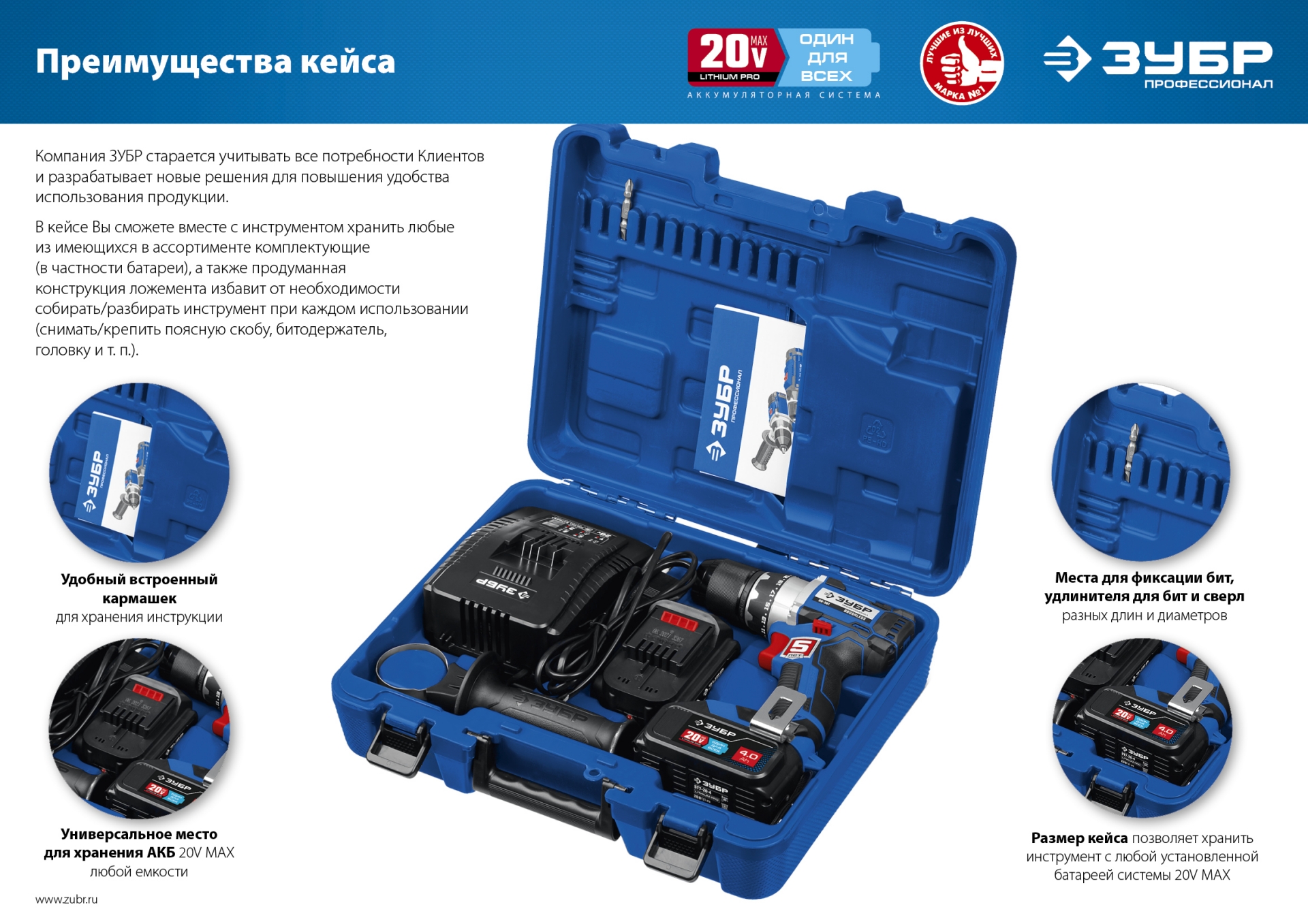 ЗУБР Т7, 20 В, 70 Н·м, 2 АКБ (2 А·ч), бесщеточная дрель-шуруповерт, кейс, Профессионал (DB-201-22)