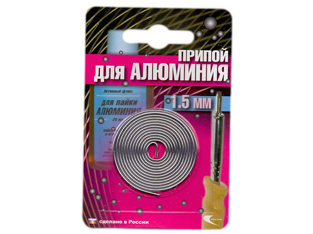 Припой AL-220 спираль ф1,5мм для низкотемп. пайки алюминия (Активный флюс для пайки алюминия) (191346) (Векта)