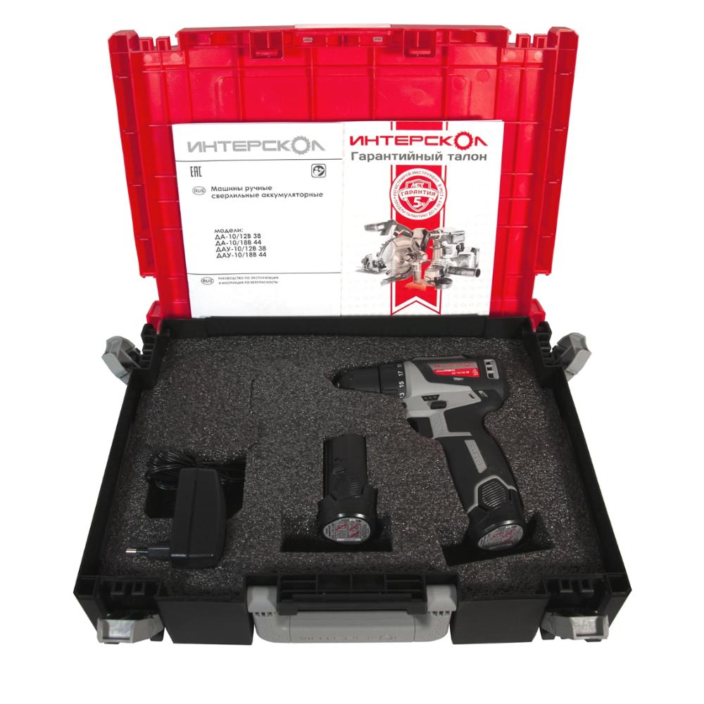 Дрель-шуруповерт аккумуляторная ИНТЕРСКОЛ ДА-10/12В 38 МиниМАКС
