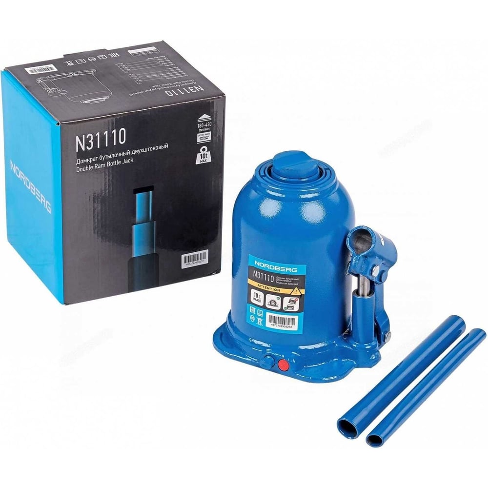 Домкрат бутылочный двухштоковый, 10 т NORDBERG N31110