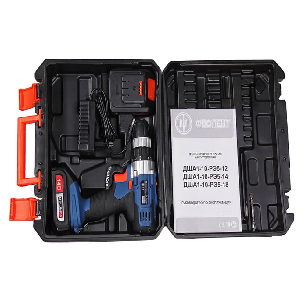 Шуруповерт аккумуляторный ФИОЛЕНТ "Professional" ДША1-10-РЭ5-14В (в кейсе)