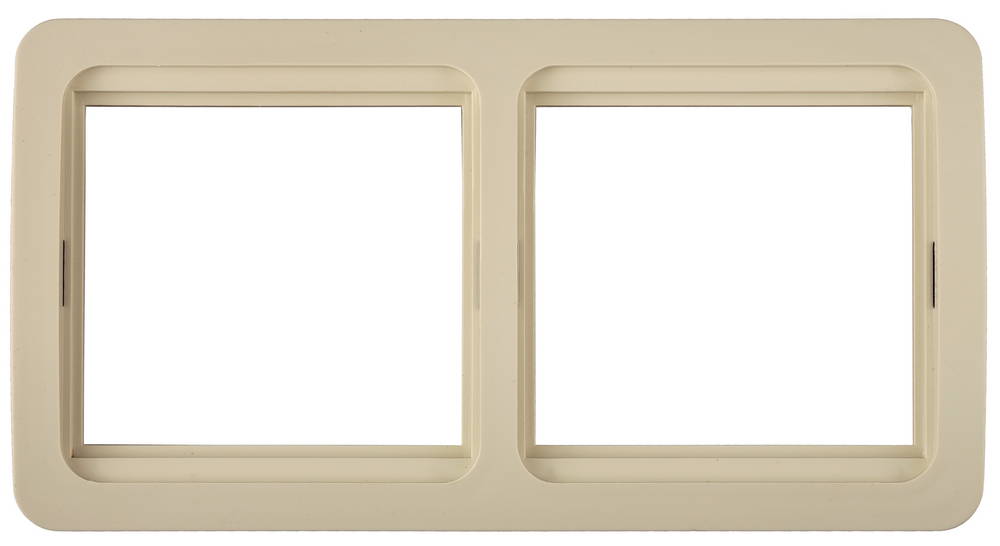 СВЕТОЗАР Гамма, двойная горизонтальная, цвет бежевый, двойная, накладная панель (SV-54146-B)