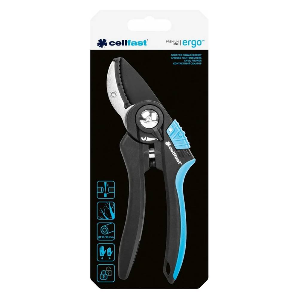 Секатор с наковаленкой Cellfast ERGO