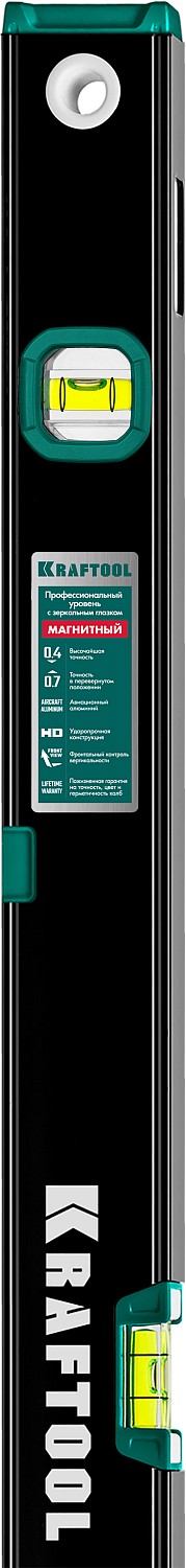 KRAFTOOL 1000 мм, усиленный профиль, с зеркальным глазком, магнитный уровень (34785-100)
