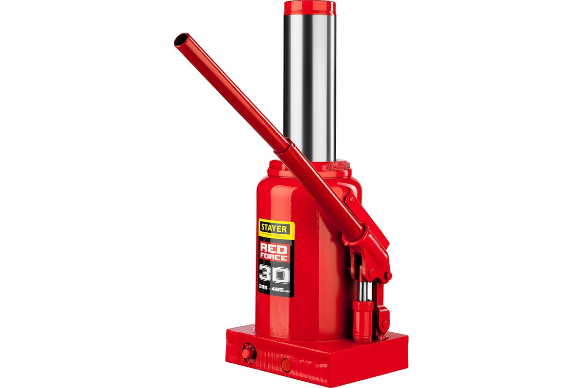 Домкрат бутылочный гидравлический STAYER RED FORCE, 30 т, 285 - 465 мм