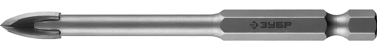 ЗУБР 8 мм, 4х кромка, HEX 1/4, Сверло по стеклу и кафелю, Профессионал (29845-08)