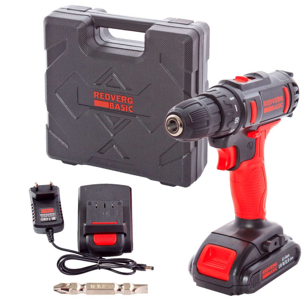 Шуруповерт аккумуляторный REDVERG Базовый/Basic SD18LE/2-2
