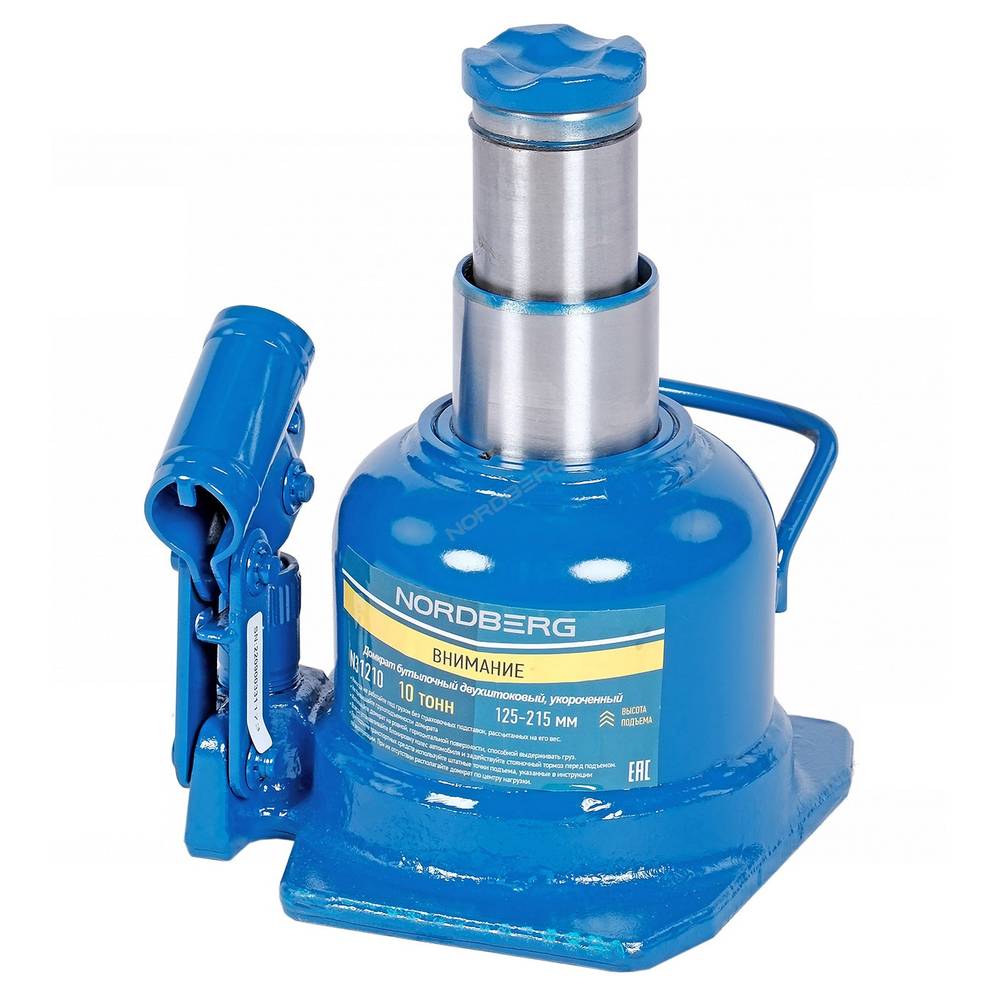 Домкрат бутылочный двухштоковый  укороченный  NORDBERG N31210 10 т