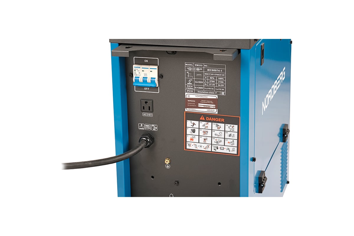 Аппарат сварочный инверторный MIG/MAG/MMA, 380 В 3 в 1 NORDBERG WMI252