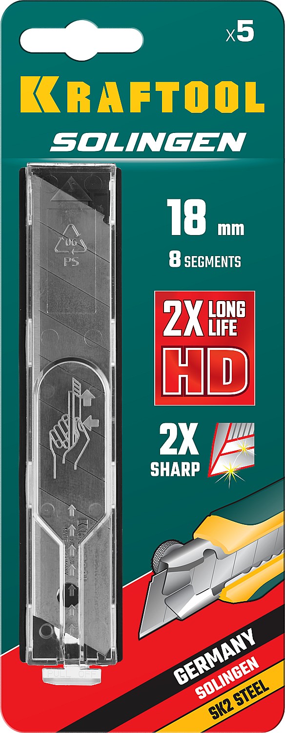 KRAFTOOL 18 мм, 5 шт, сегментированные лезвия (09605-18-S5)